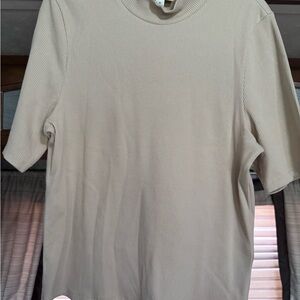 On 34th Cream Ribbed Shirt